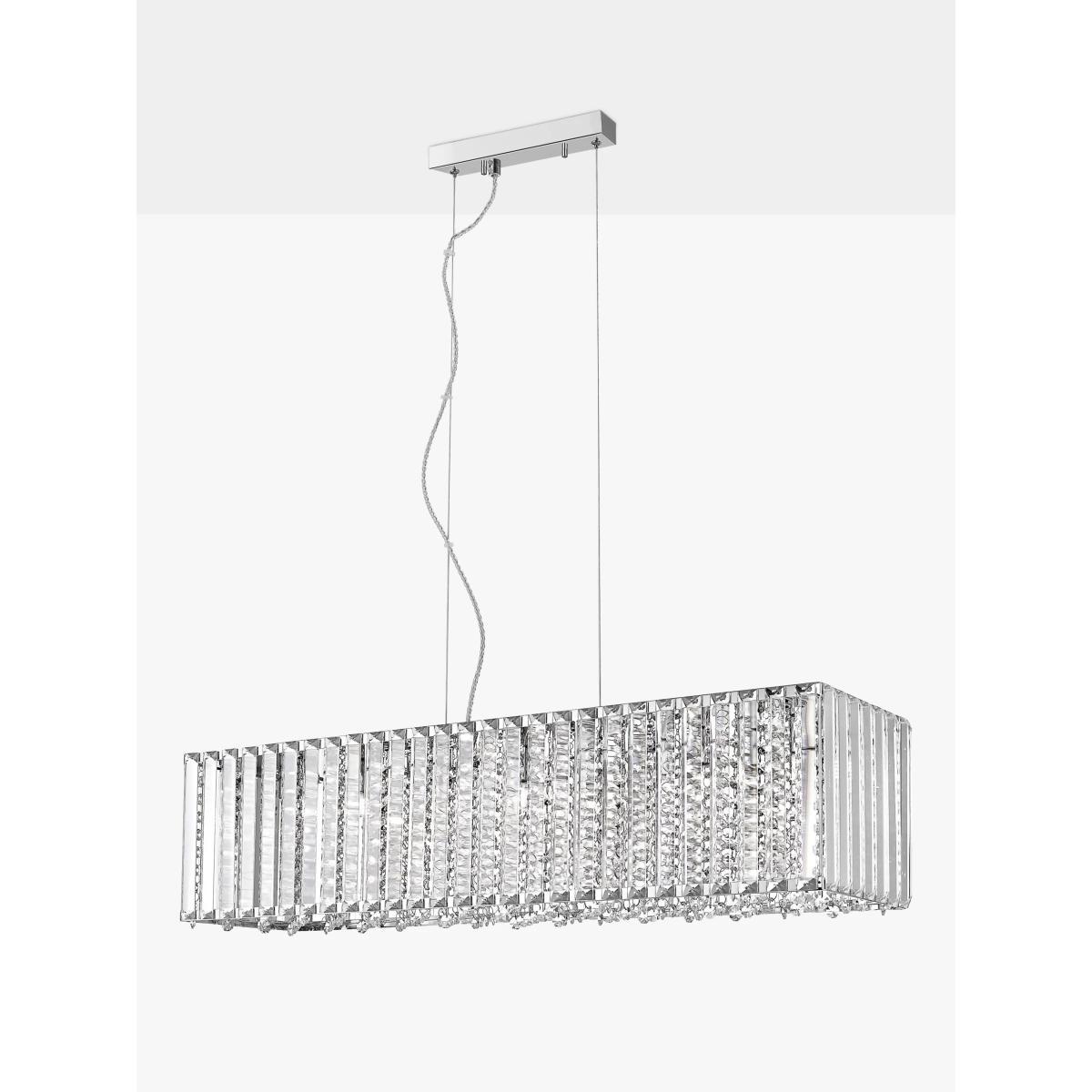 Impex Diore Crystal Bar Ceiling Light, Clear/Chrome – image 2