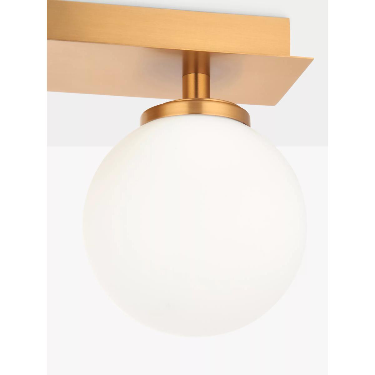 John Lewis Fredriksberg 3 Lamp Opal Glass Shade Semi Flush Bathroom Ceiling Light, Brass – image 3