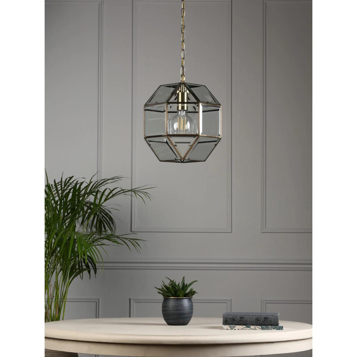 Laura Ashley Blackwell Glass Ceiling Light, Brass – image 3
