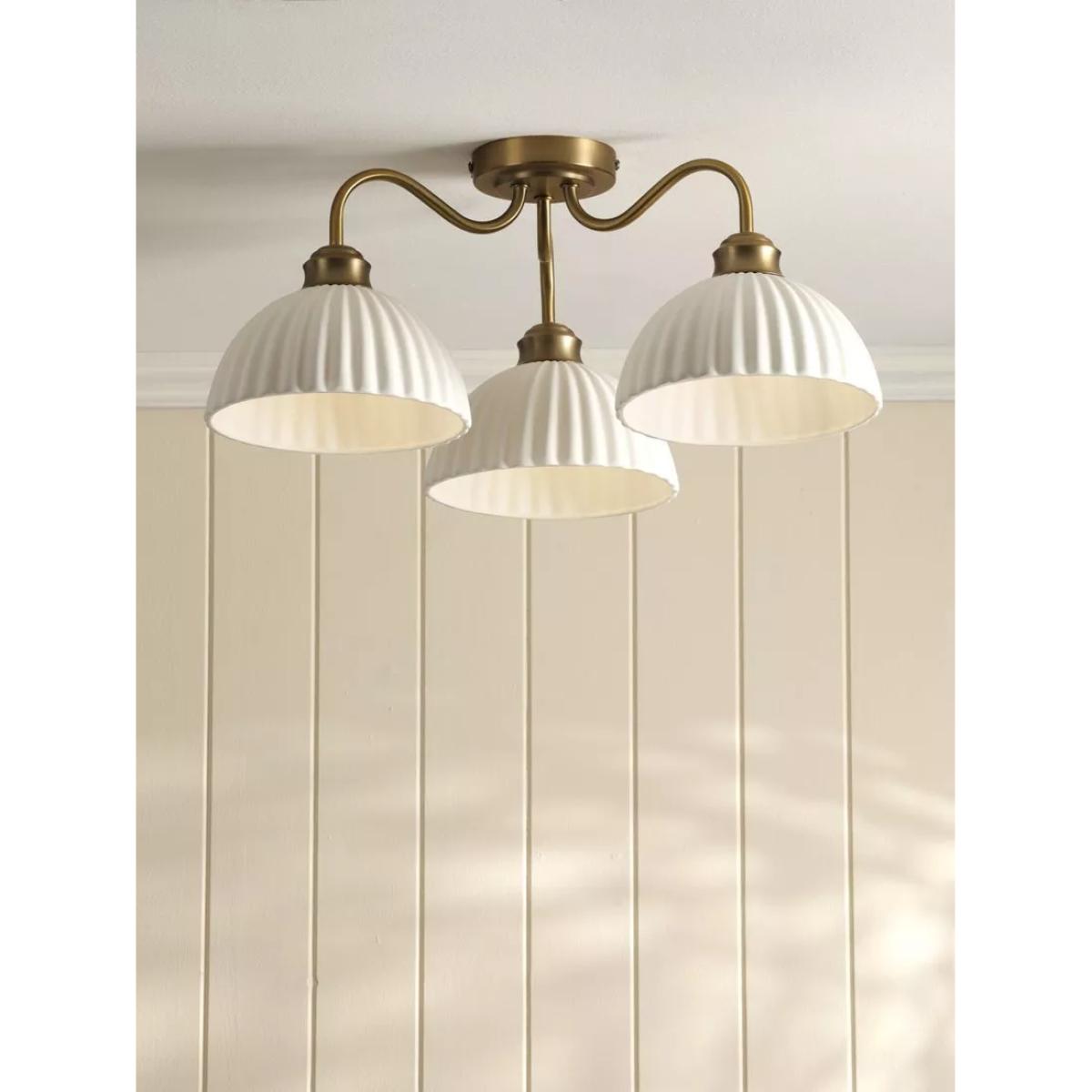 Laura Ashley Durford 3 Arm Semi-Flush Ceiling Light, Metallic Bronze – image 2