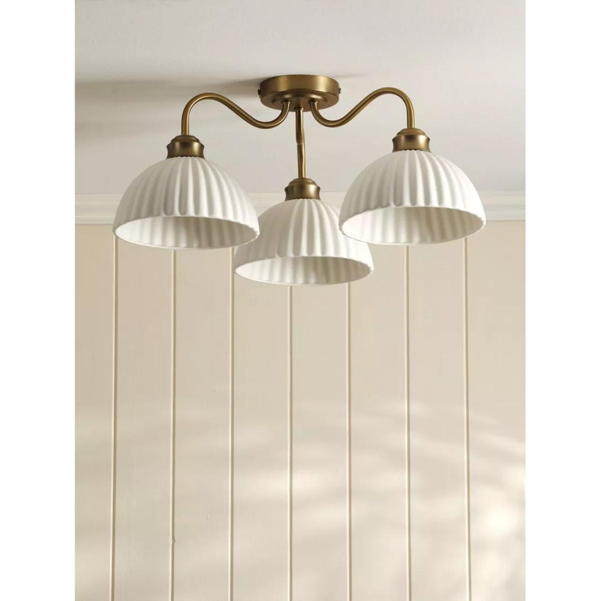 Laura Ashley Durford 3 Arm Semi-Flush Ceiling Light, Metallic Bronze – image 3