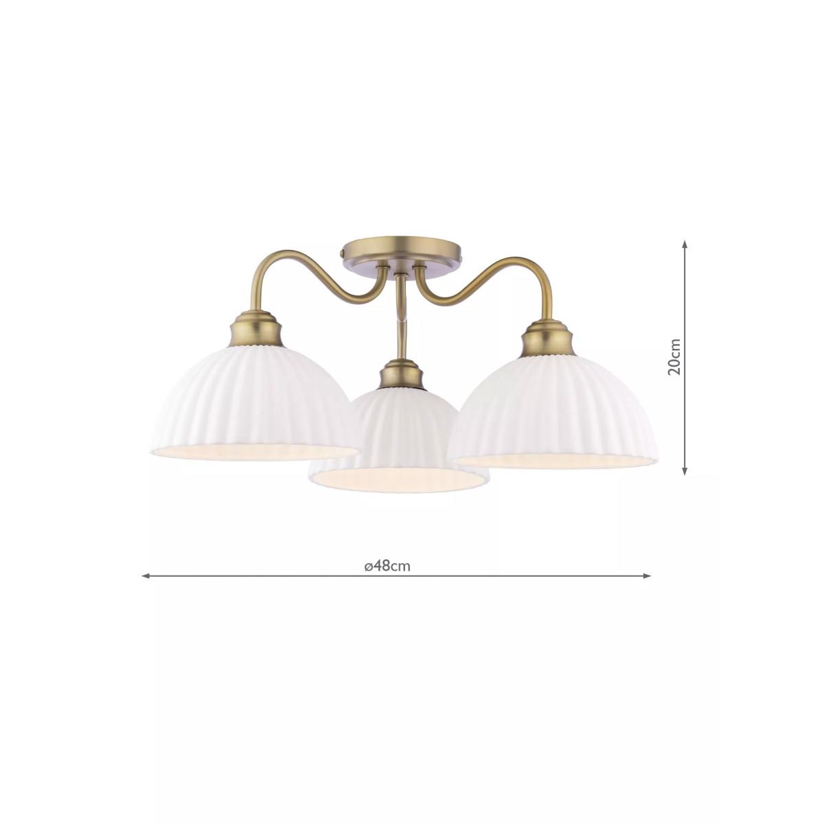 Laura Ashley Durford 3 Arm Semi-Flush Ceiling Light, Metallic Bronze – image 6