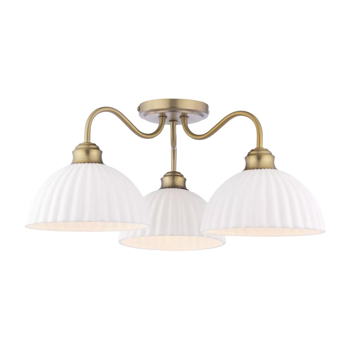 Laura Ashley Durford 3 Arm Semi-Flush Ceiling Light, Metallic Bronze – image 1