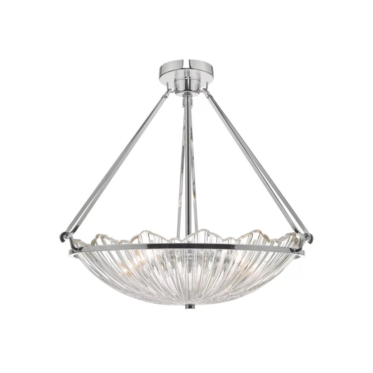 Där Avril Glass Pendant Ceiling Light, Clear/Polished Nickel – image 4