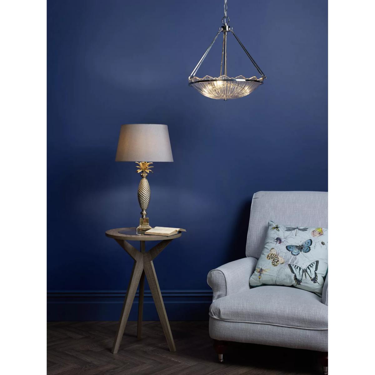 Där Avril Glass Pendant Ceiling Light, Clear/Polished Nickel – image 5