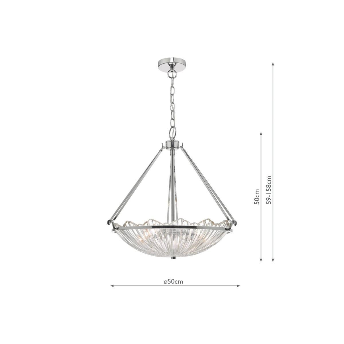 Där Avril Glass Pendant Ceiling Light, Clear/Polished Nickel – image 6