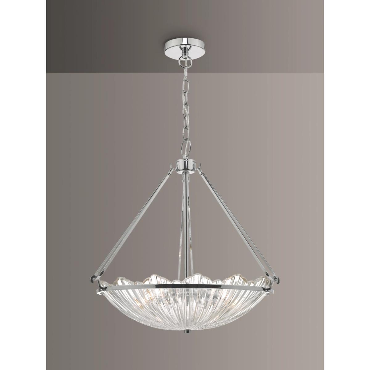Där Avril Glass Pendant Ceiling Light, Clear/Polished Nickel – image 1