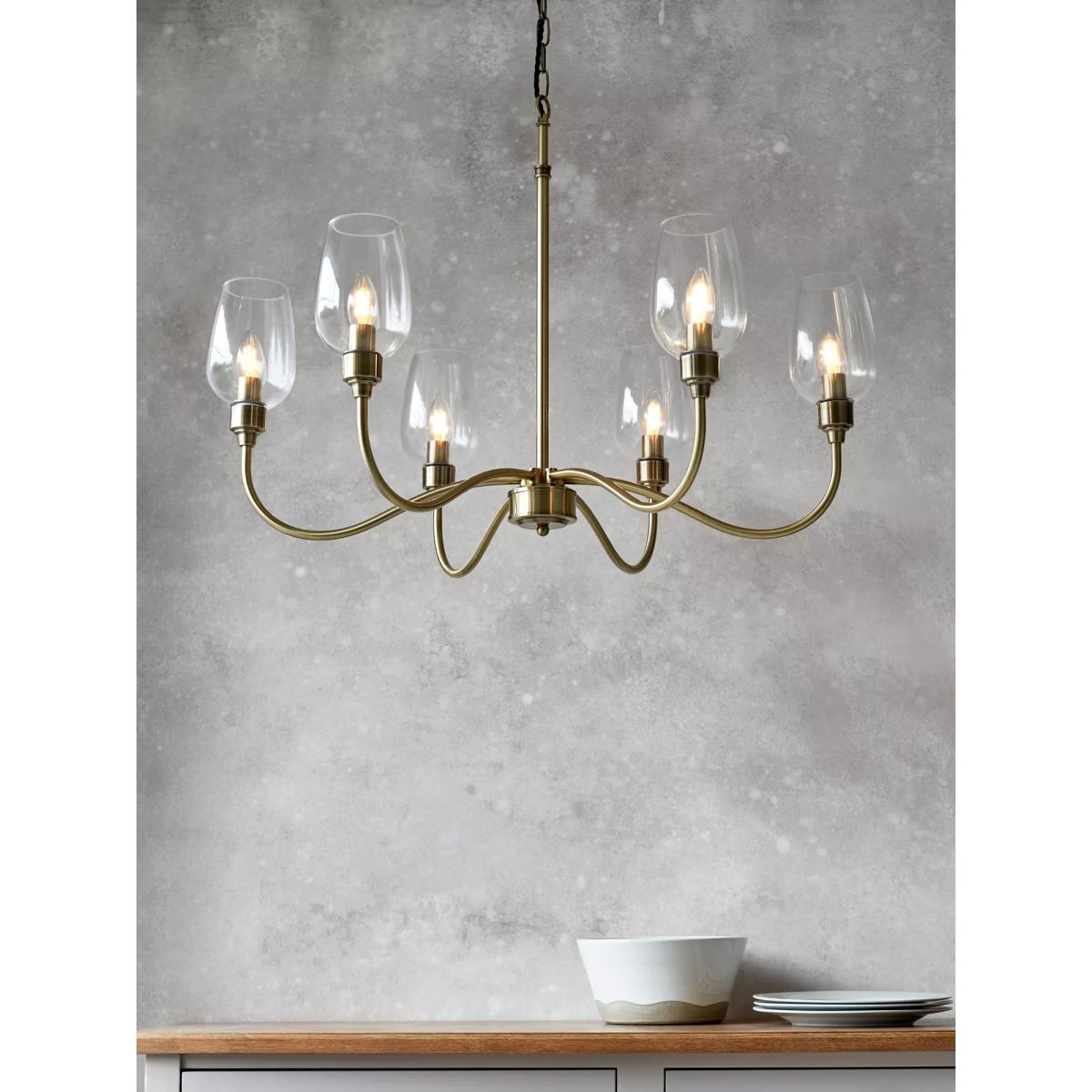 Bay Lighting Brighton 6 Arm Ceiling Light, Brass – image 2