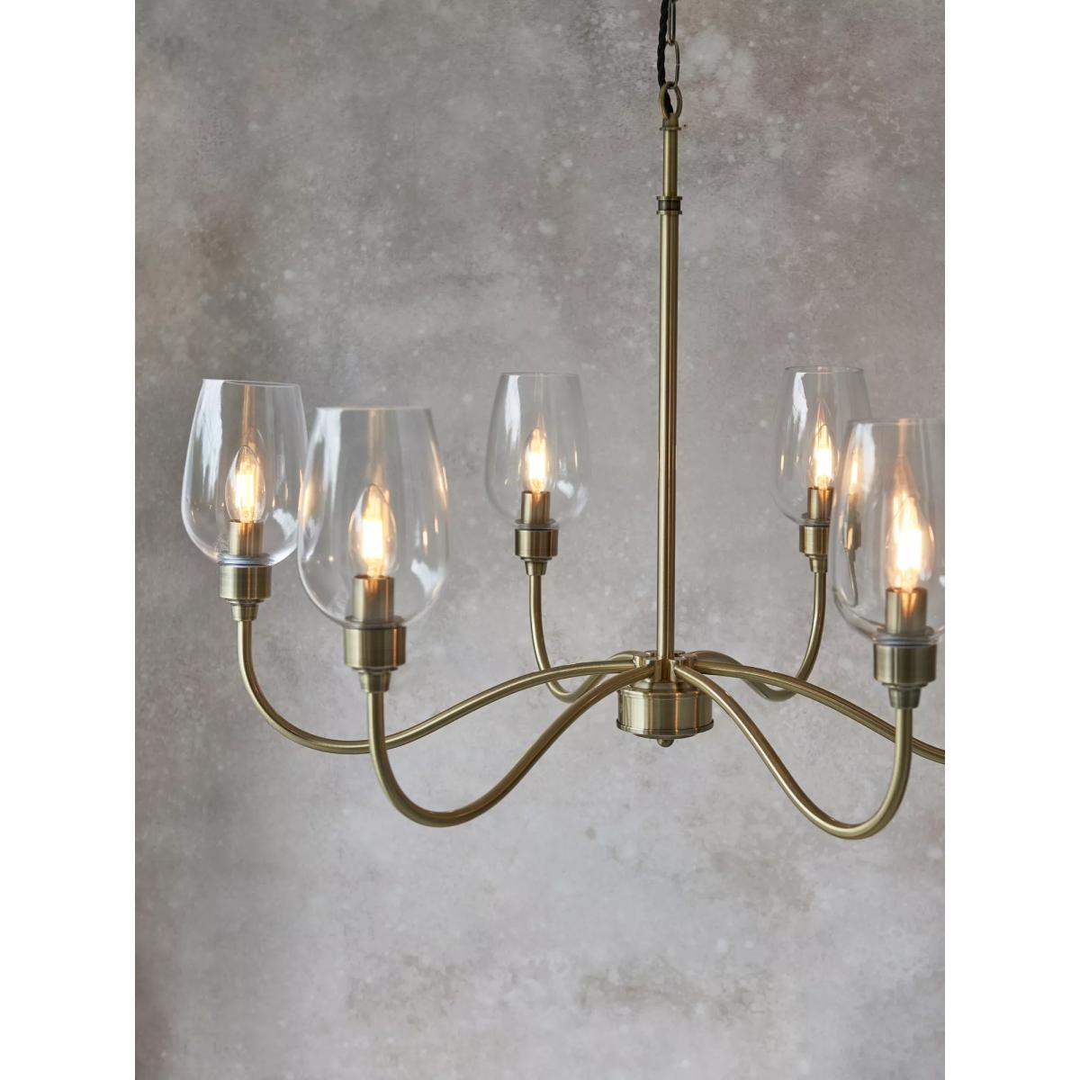 Bay Lighting Brighton 6 Arm Ceiling Light, Brass – image 3