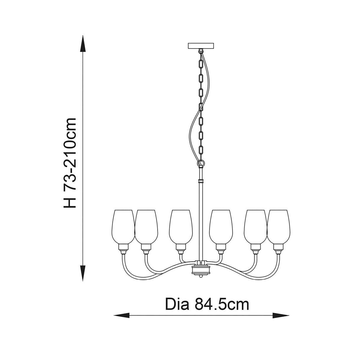 Bay Lighting Brighton 6 Arm Ceiling Light, Brass – image 8