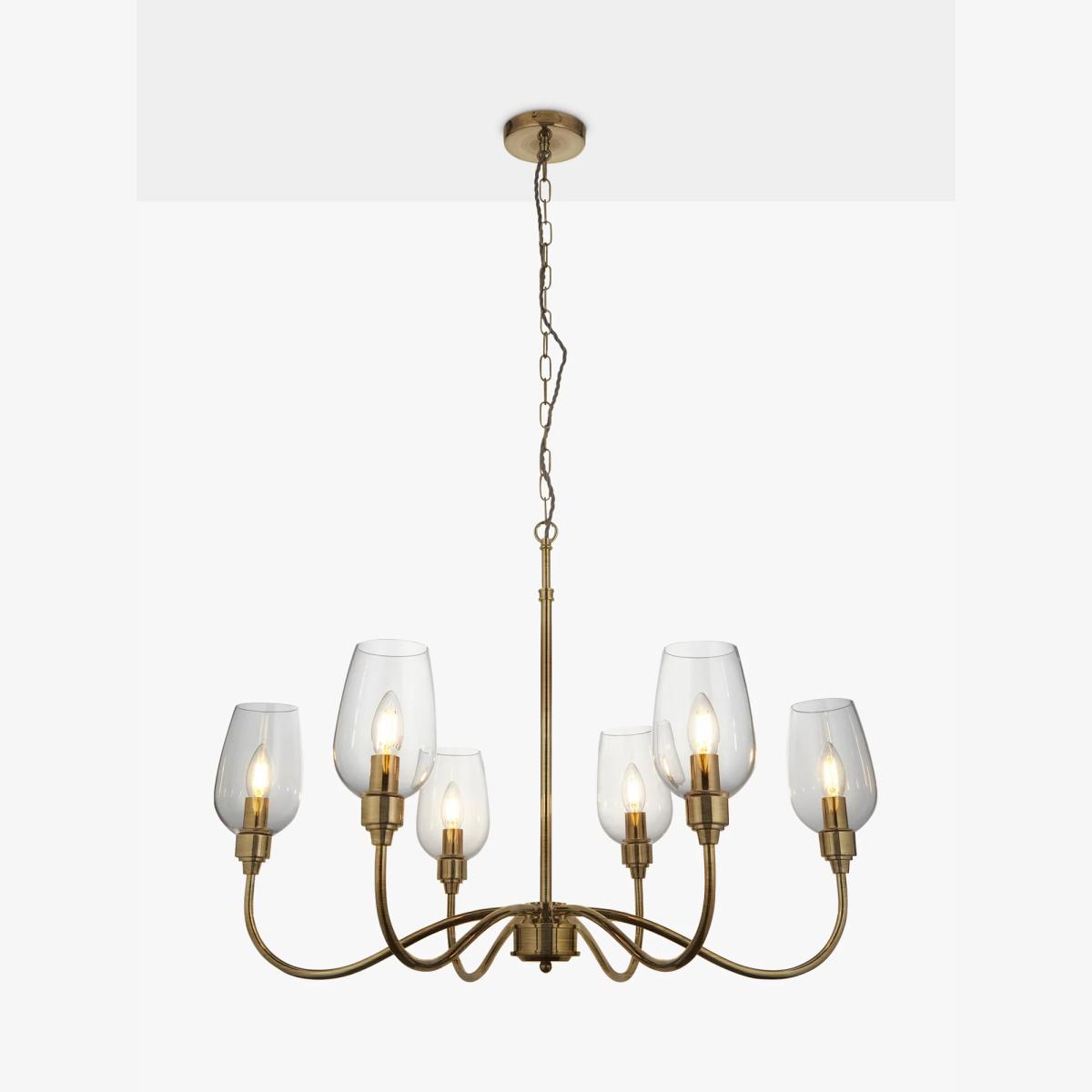 Bay Lighting Brighton 6 Arm Ceiling Light, Brass – image 1
