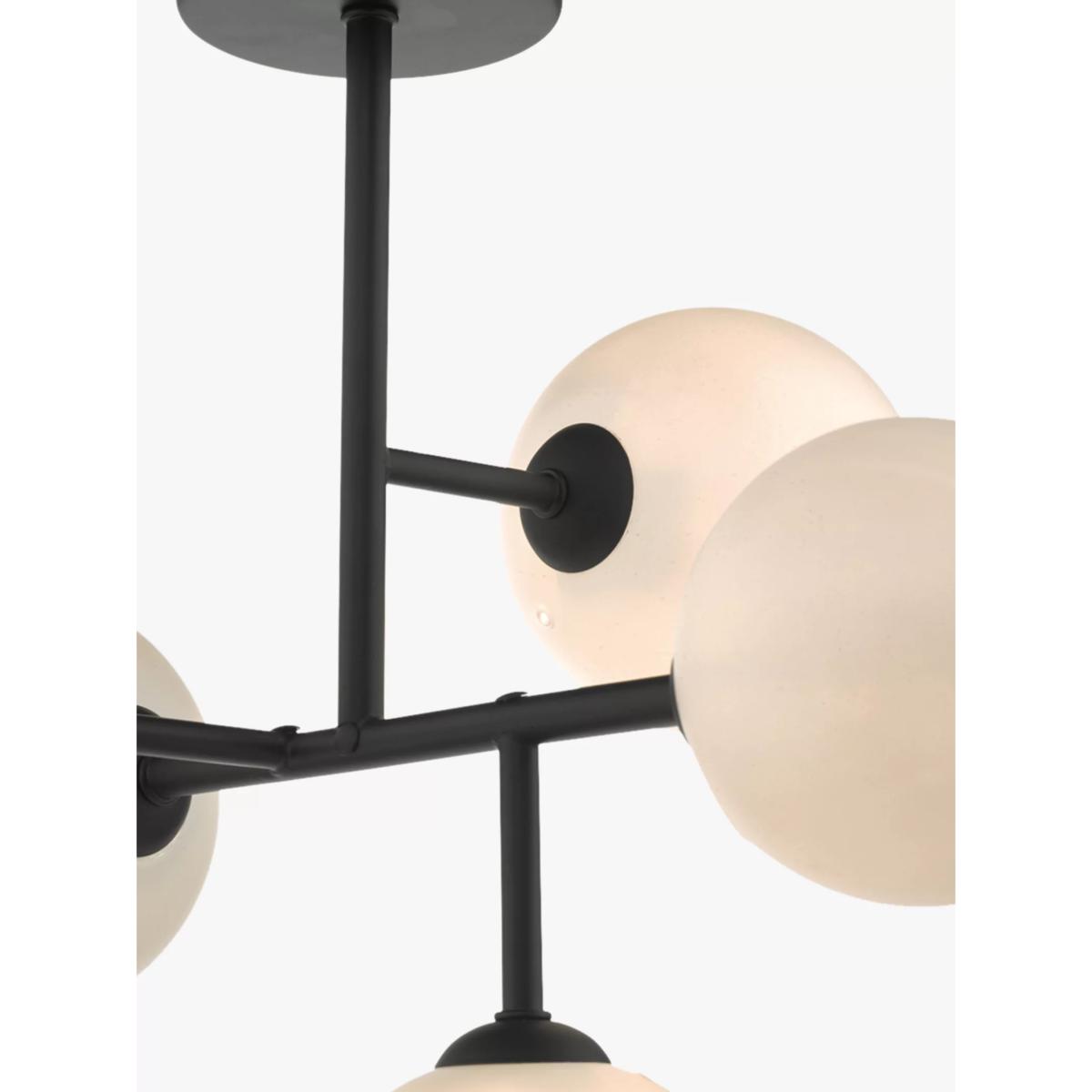 Där Euan Opal Glass Semi Flush Ceiling Light, Black – image 5