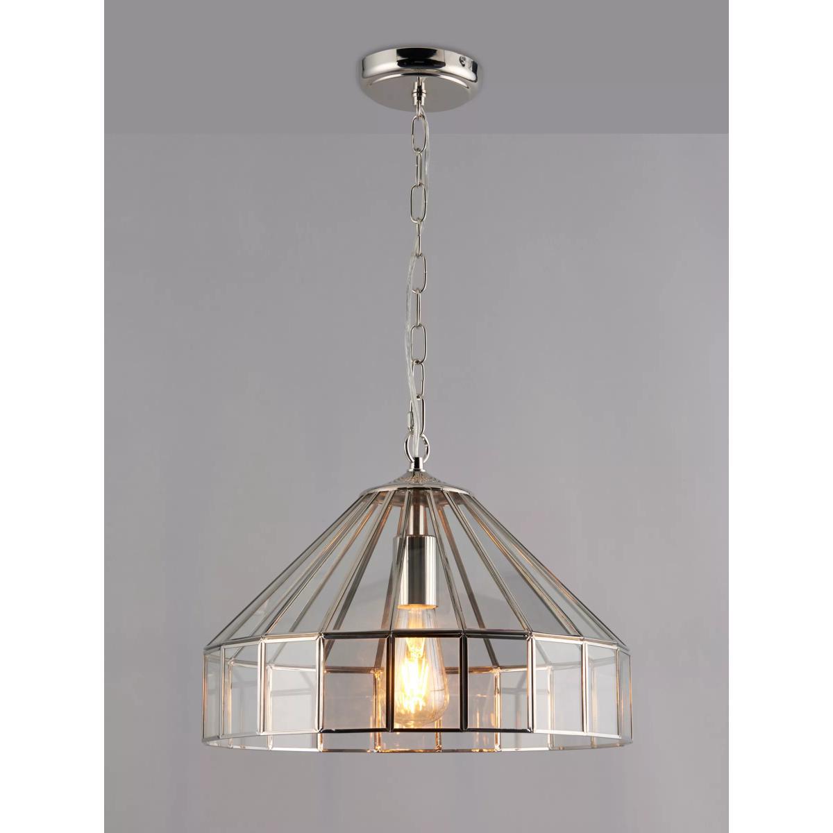John Lewis & Partners Lexi Glass Ceiling Light, Clear/Chrome – image 1
