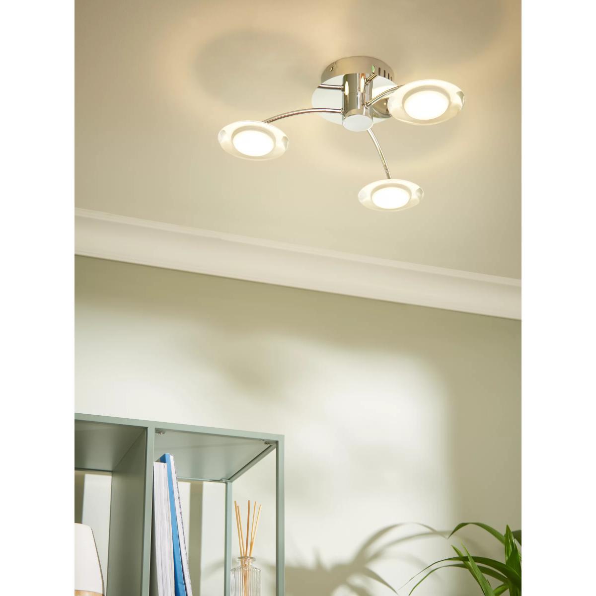 John Lewis & Partners Jasper LED Semi Flush 3 Arm Ceiling Light, Chrome – image 2