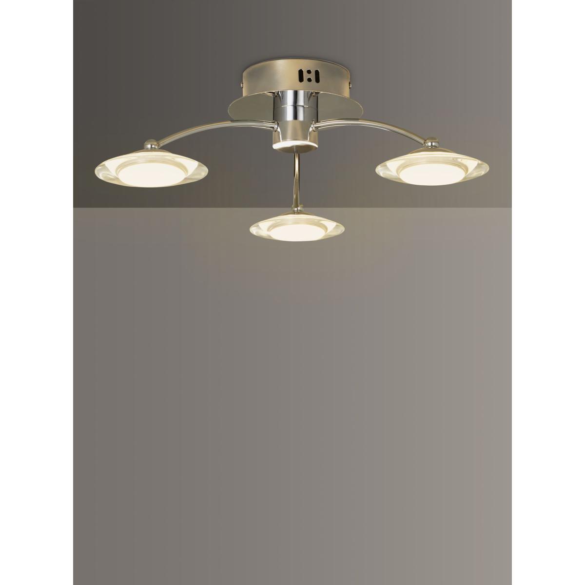 John Lewis & Partners Jasper LED Semi Flush 3 Arm Ceiling Light, Chrome – image 3