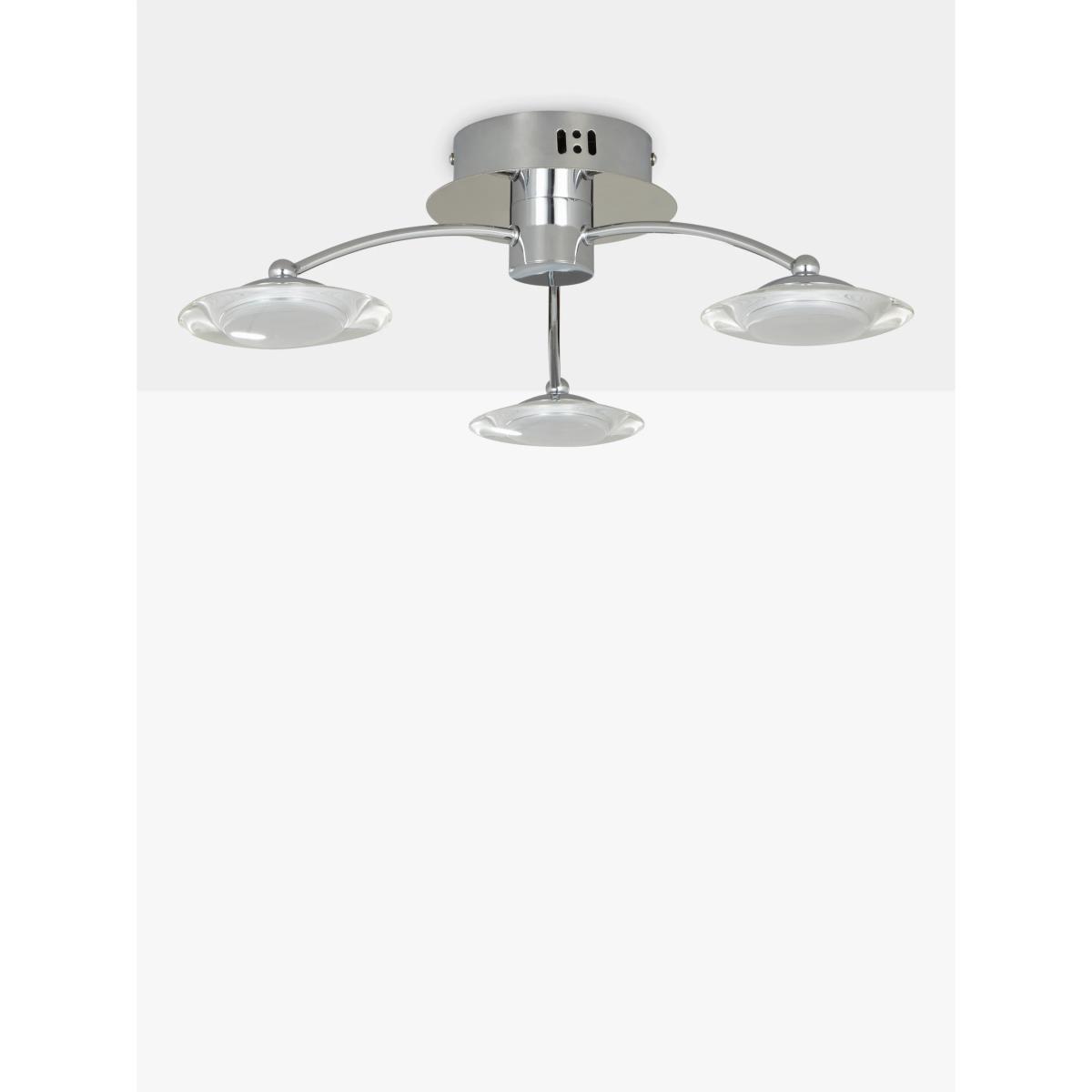 John Lewis & Partners Jasper LED Semi Flush 3 Arm Ceiling Light, Chrome – image 4