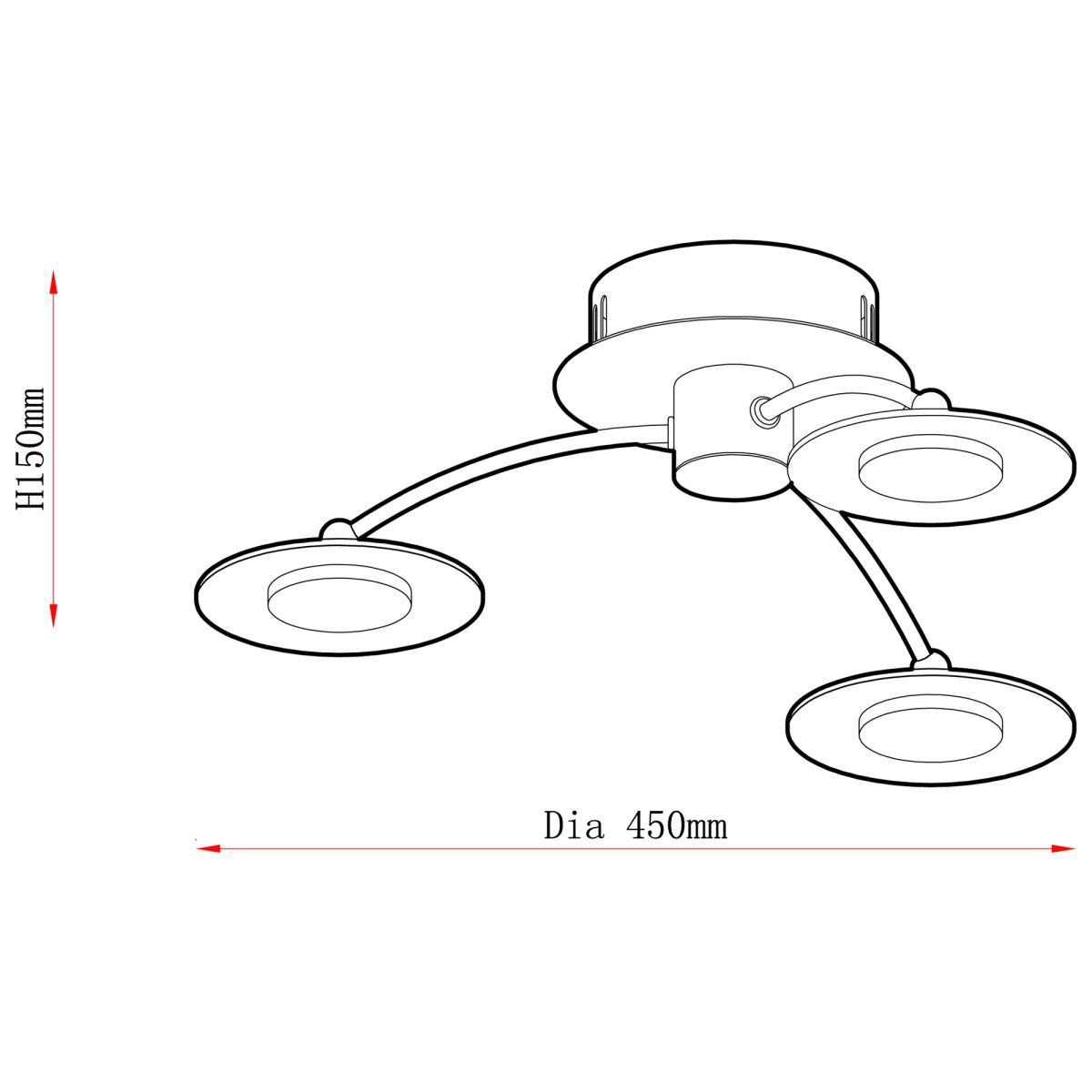 John Lewis & Partners Jasper LED Semi Flush 3 Arm Ceiling Light, Chrome – image 7