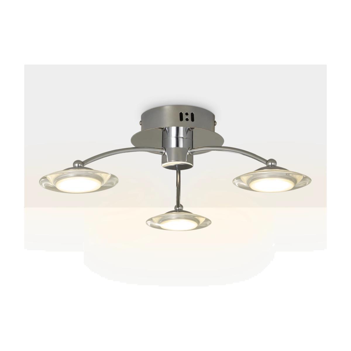 John Lewis & Partners Jasper LED Semi Flush 3 Arm Ceiling Light, Chrome – image 1