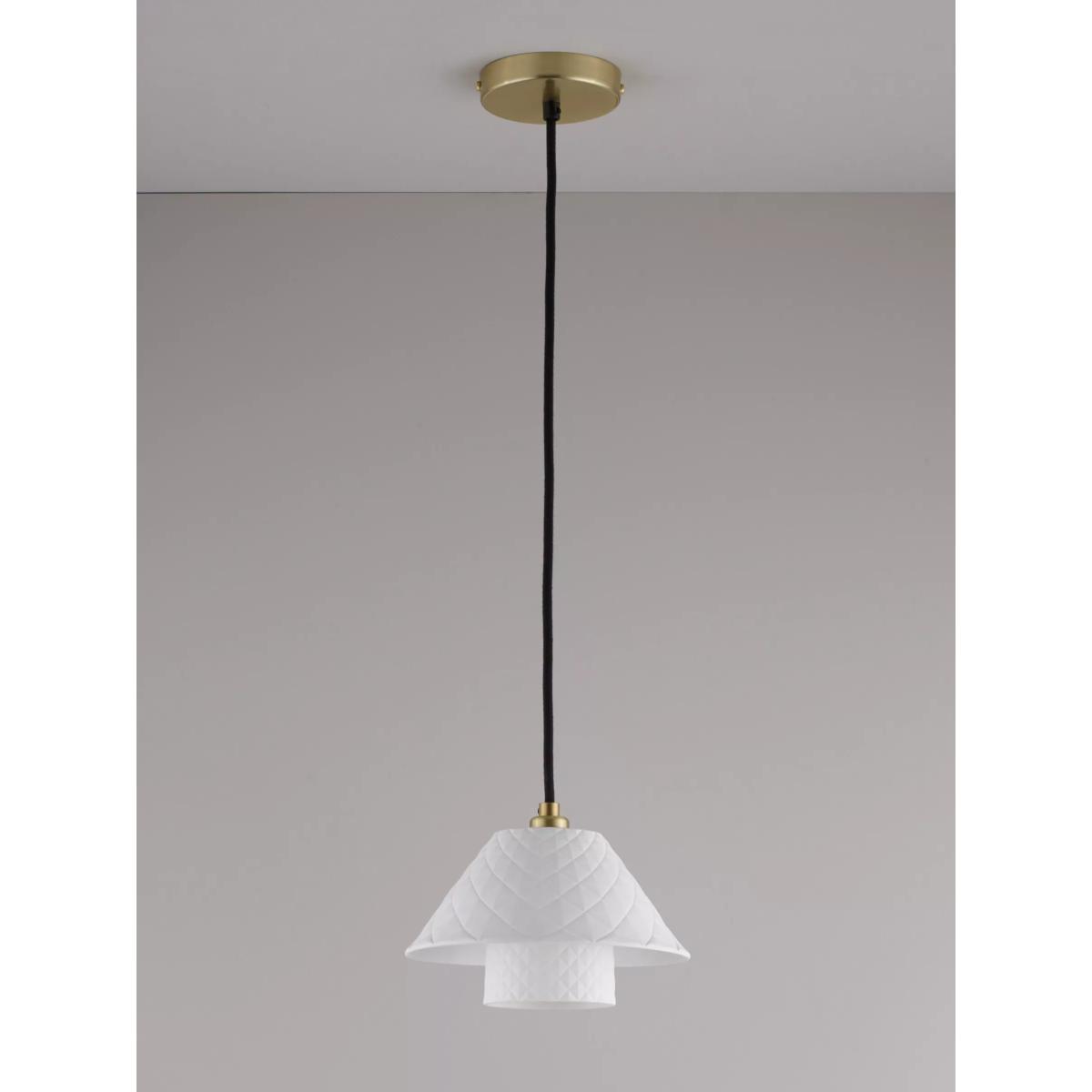 Original BTC Oxford Double Bone China Shade Pendant Ceiling Light – image 2