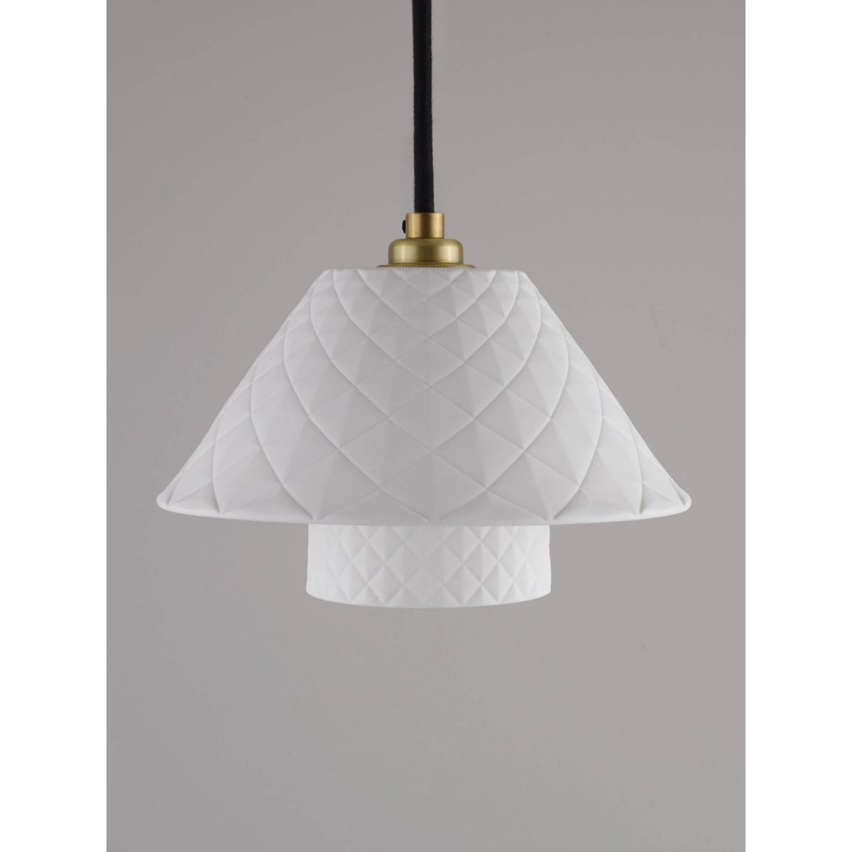 Original BTC Oxford Double Bone China Shade Pendant Ceiling Light – image 3