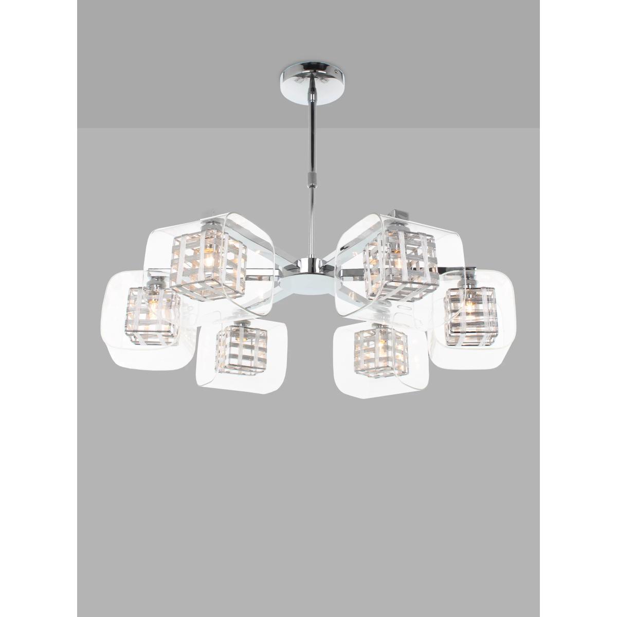 Impex Avignon 6 Arm Pendant Ceiling Light, Chrome – image 2