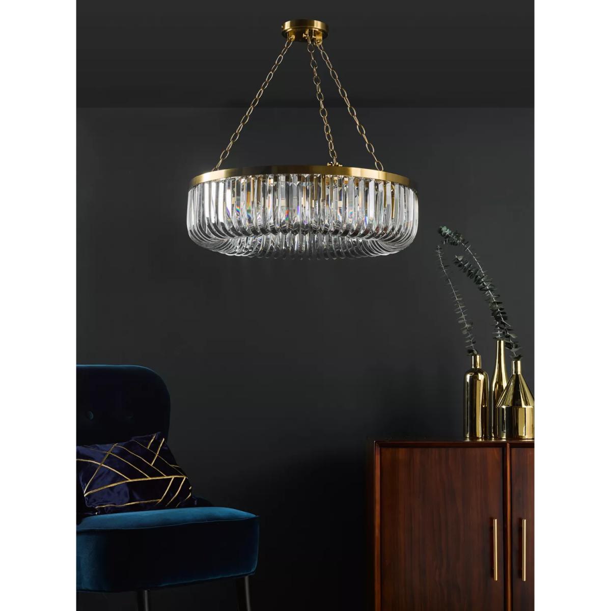 Där Sigourney Crystal Pendant Ceiling Light, Gold – image 8