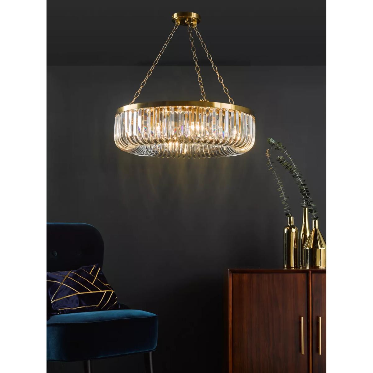 Där Sigourney Crystal Pendant Ceiling Light, Gold – image 9