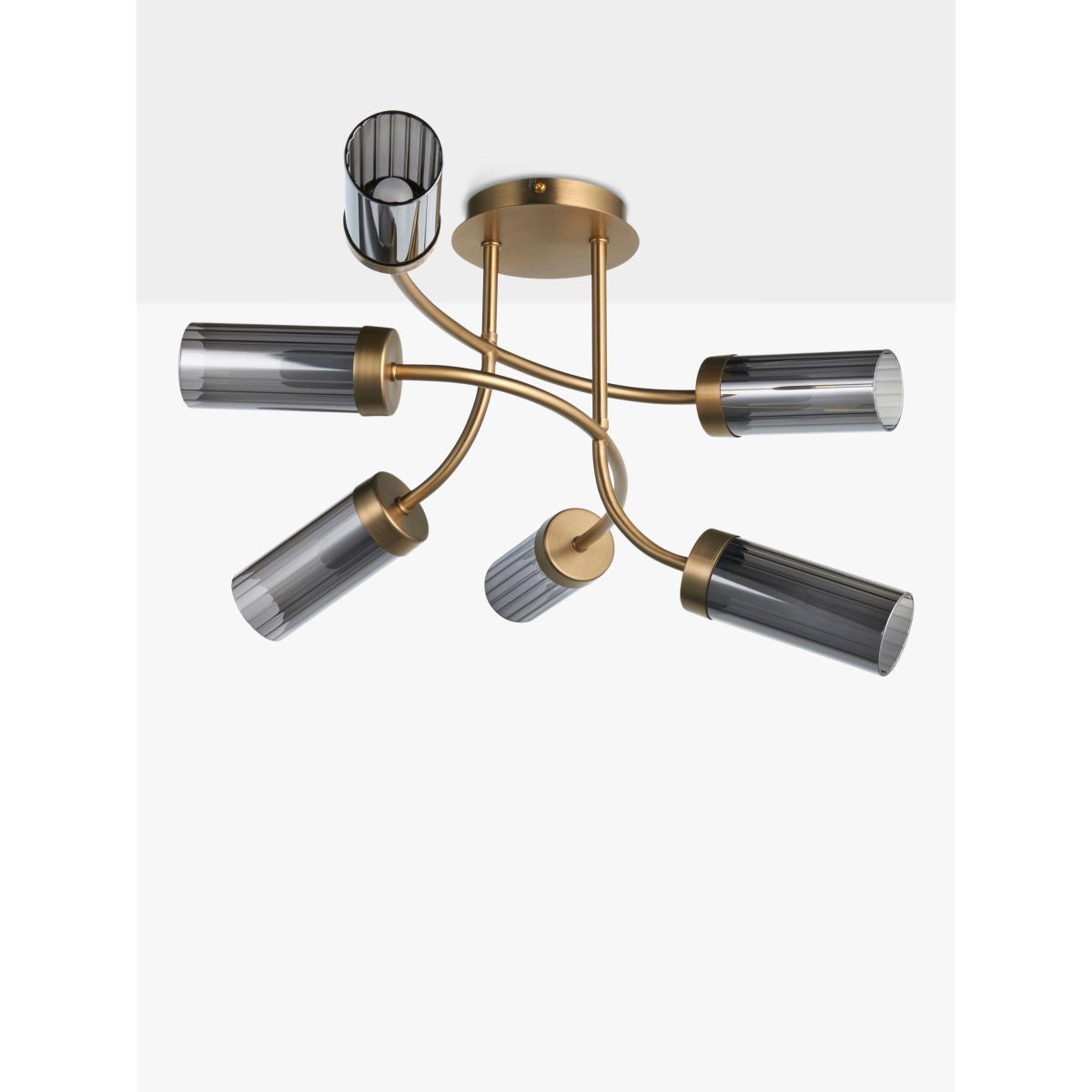 John Lewis Dyad 6 Light Semi-Flush Ceiling Light, Brass – image 4