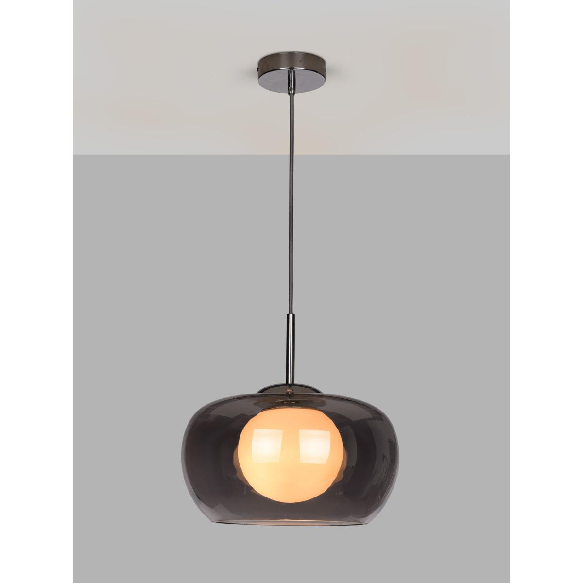 John Lewis & Partners Dual Glass Pendant Ceiling Light, Smoke – image 1