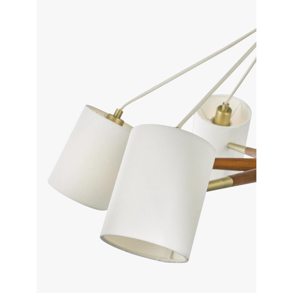 John Lewis Spindle 6 Arm Ceiling Light, Walnut/Antique Brass – image 5