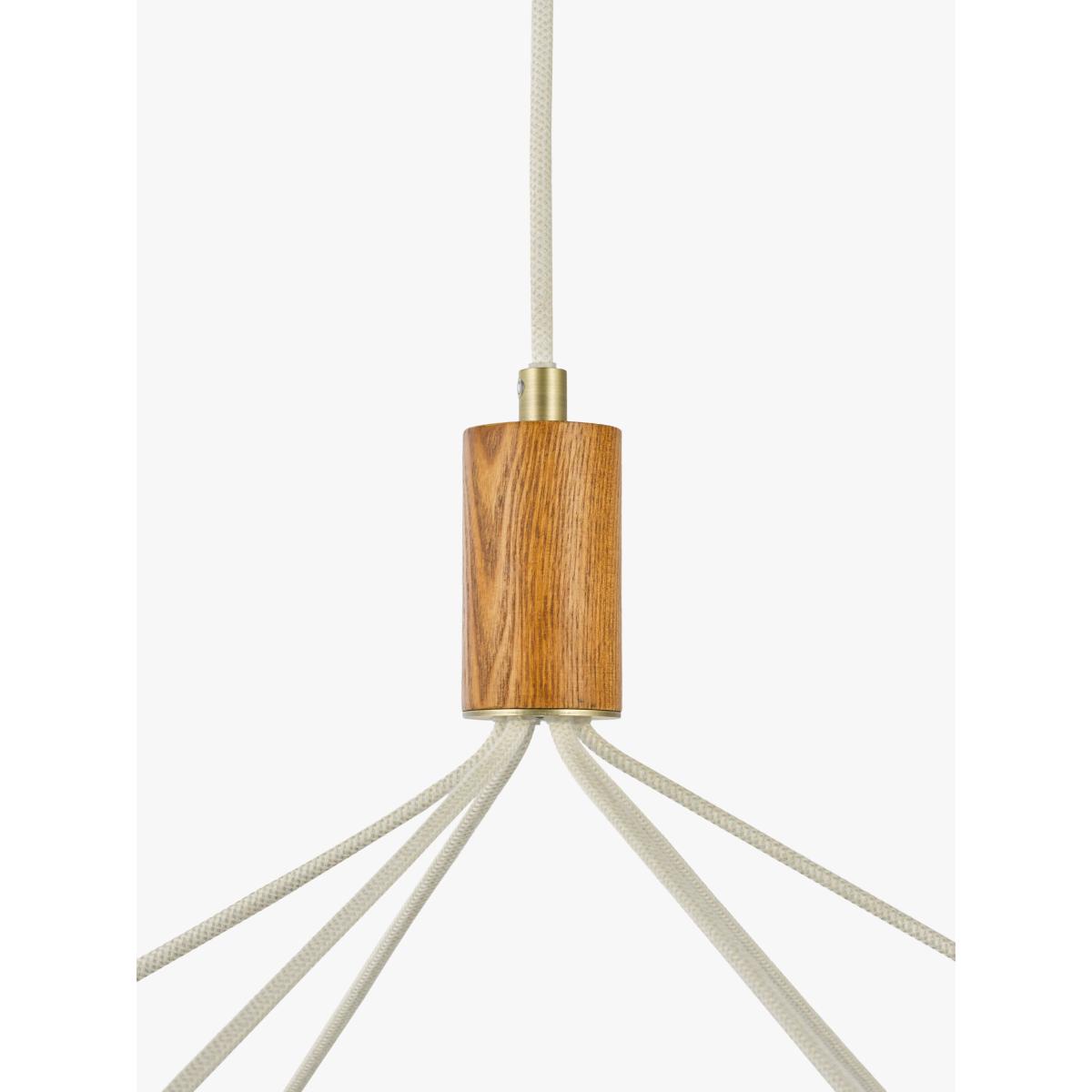 John Lewis Spindle 6 Arm Ceiling Light, Walnut/Antique Brass – image 6