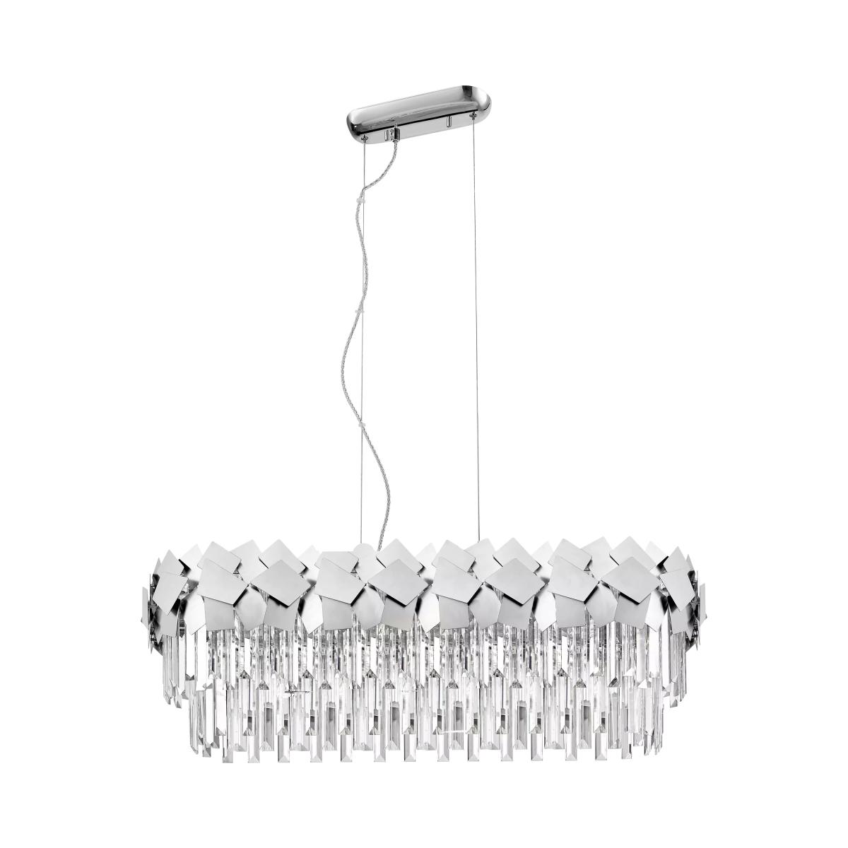 Impex Celine 6 Light Crystal Glass Bar Ceiling Light, Silver Chrome – image 2