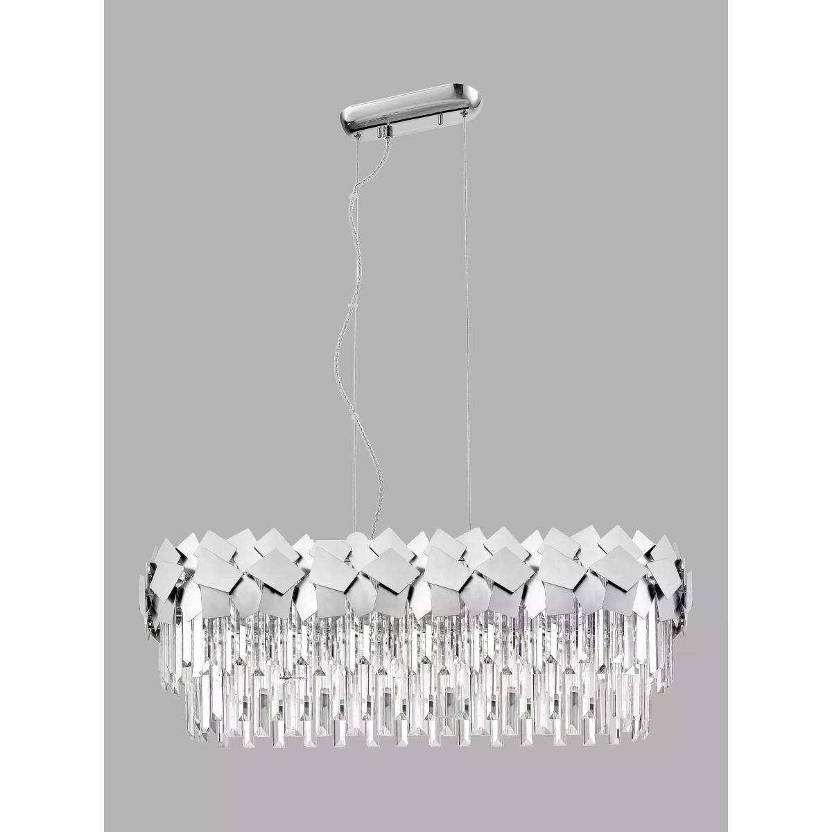 Impex Celine 6 Light Crystal Glass Bar Ceiling Light, Silver Chrome – image 3