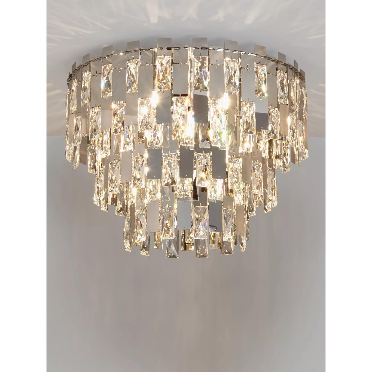 John Lewis & Partners Waterfall Crystal Semi Flush Ceiling Light, Clear/Chrome – image 1
