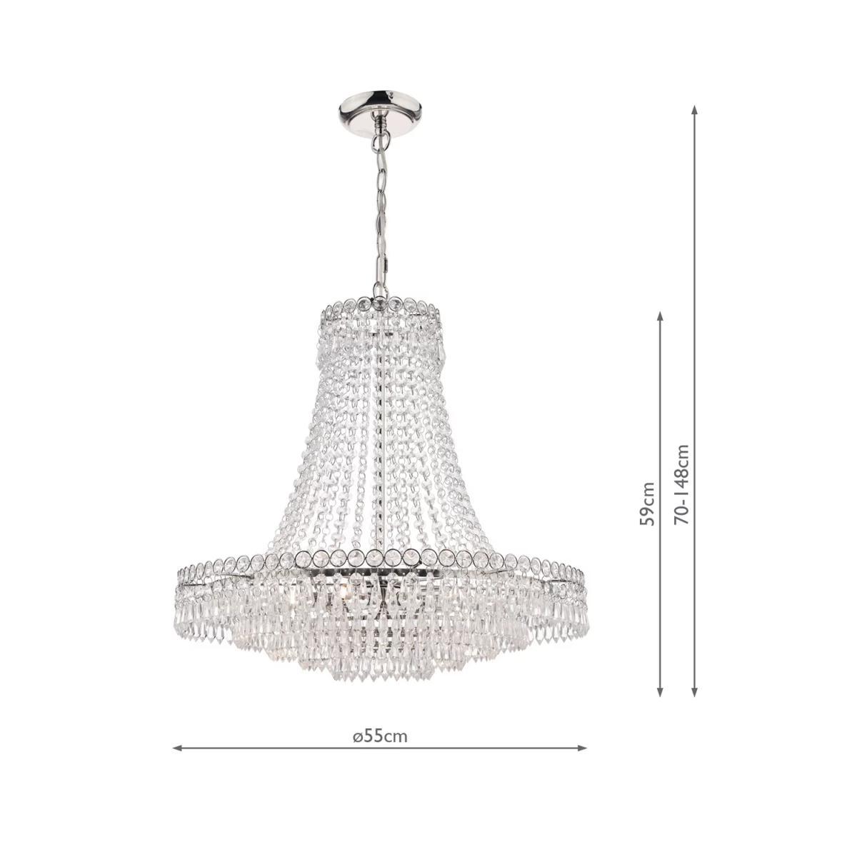 Laura Ashley Enid Grand Crystal Glass Chandelier Ceiling Light, Clear – image 4