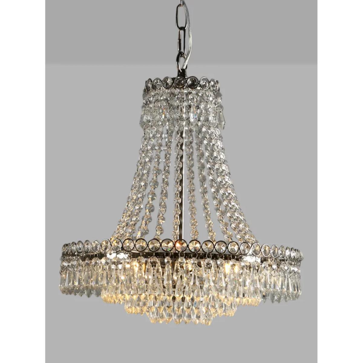 Laura Ashley Enid Grand Crystal Glass Chandelier Ceiling Light, Clear – image 1