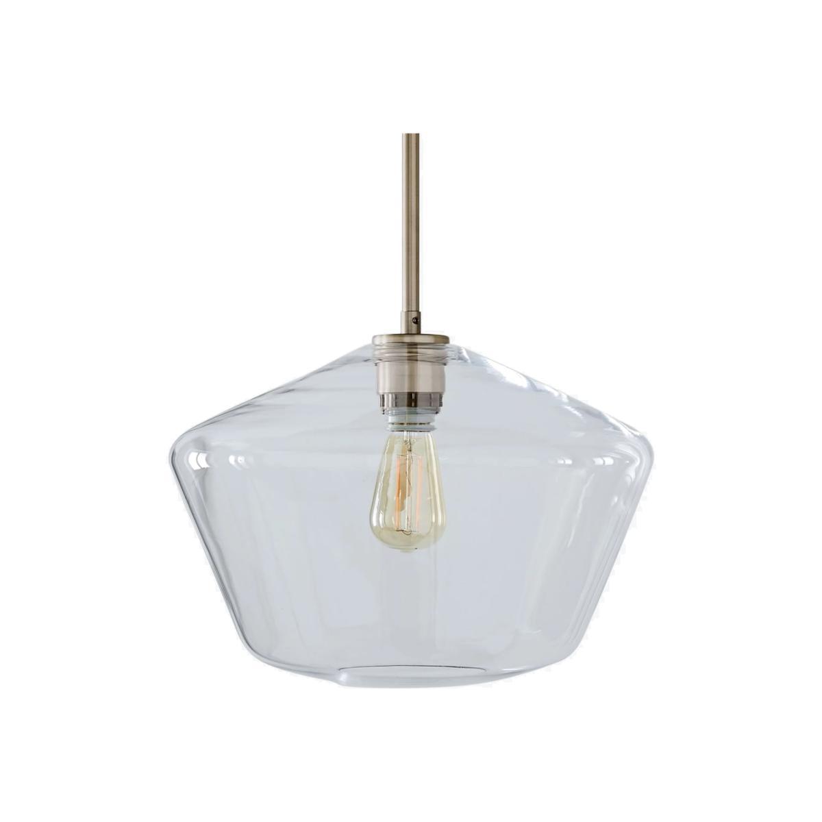 west elm Sculptural Glass Geo Ceiling Light, Large, Clear – image 1