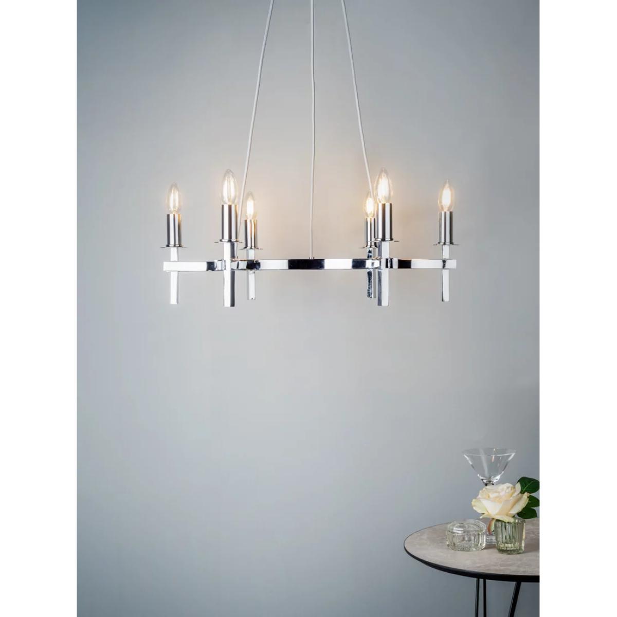 Där Nacala Chandelier Ceiling Light, Polished Chrome – image 9