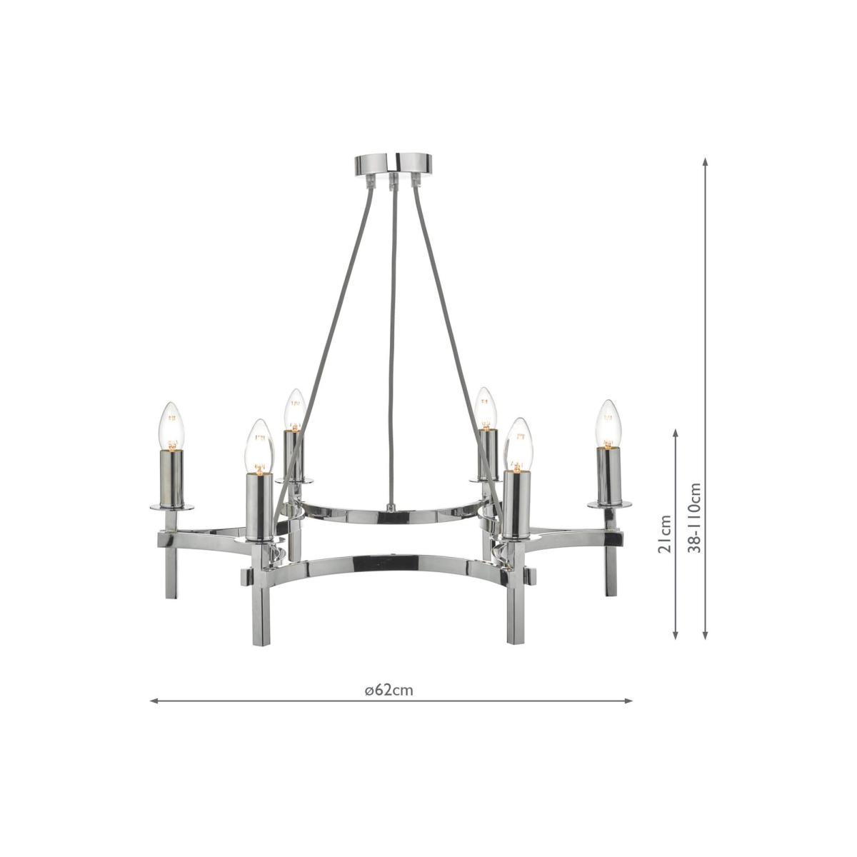 Där Nacala Chandelier Ceiling Light, Polished Chrome – image 10