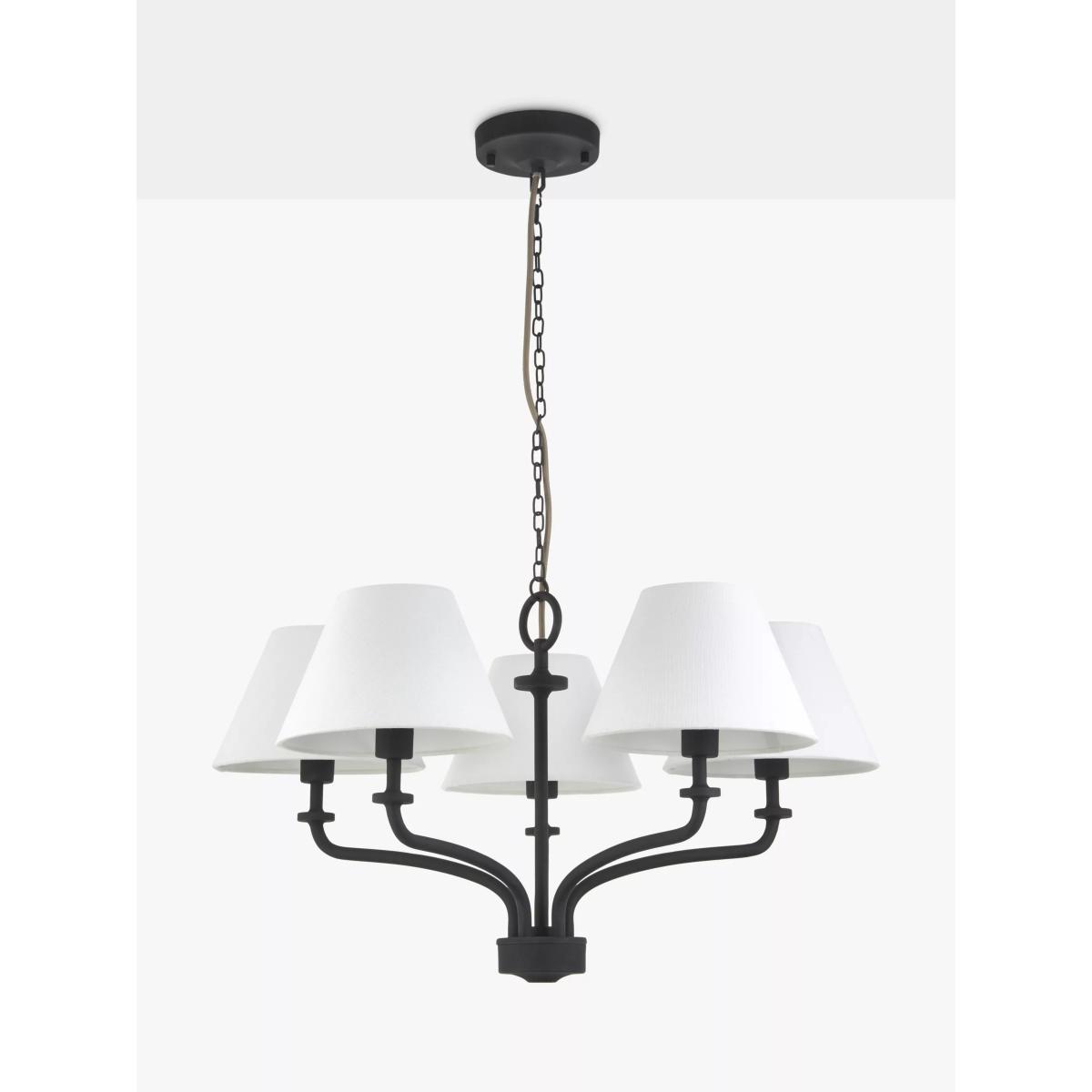 John Lewis Stroud 5 Arm Pendant Ceiling Light, Matt Black – image 3
