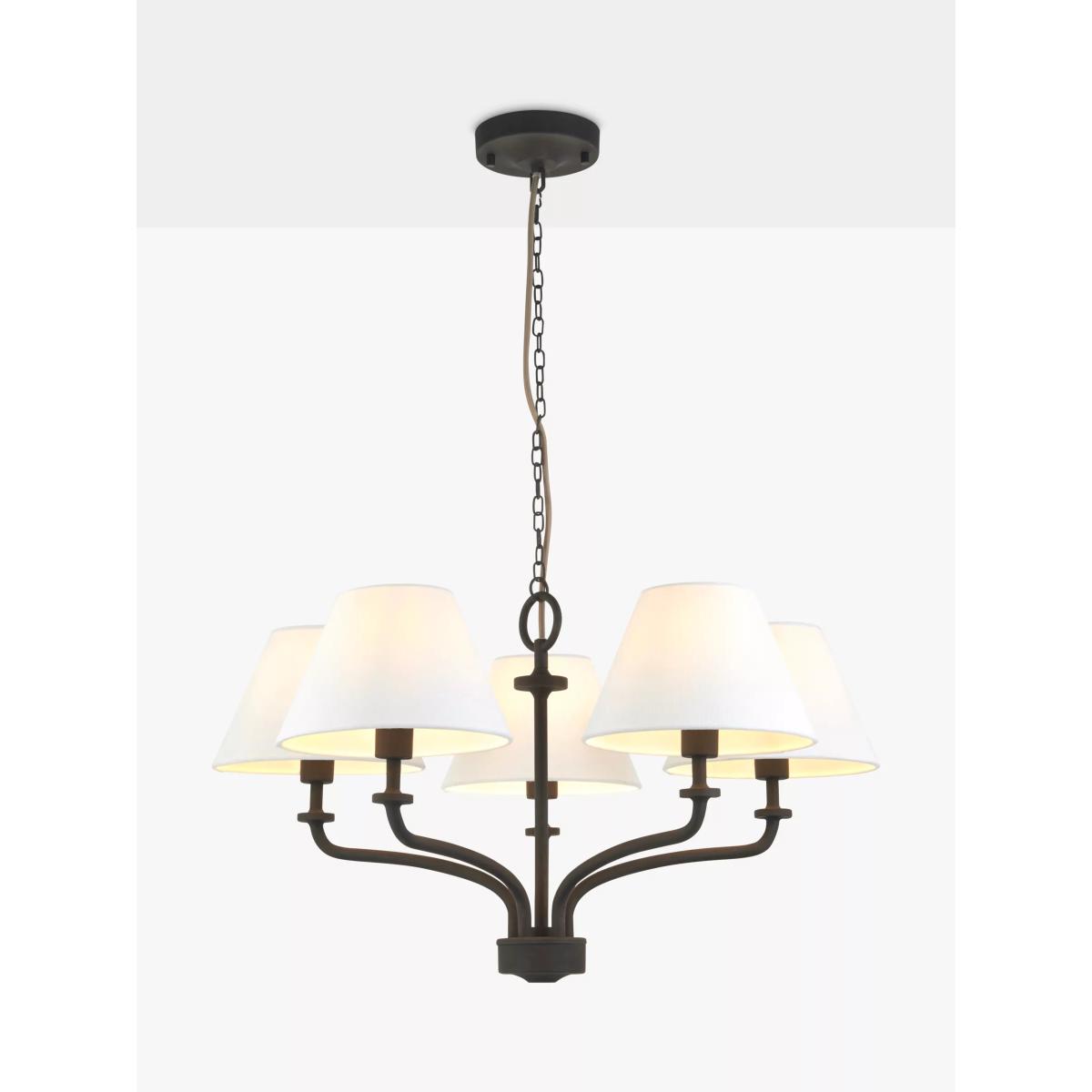 John Lewis Stroud 5 Arm Pendant Ceiling Light, Matt Black – image 4