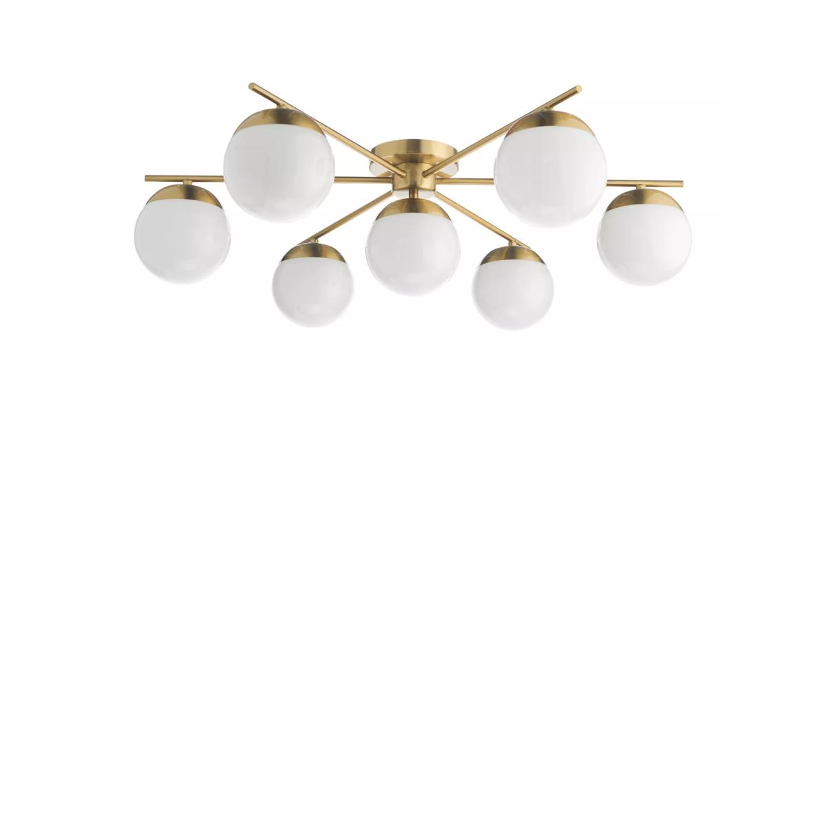 Där Bombazine 7 Semi-Flush Ceiling Light, Brass – image 2