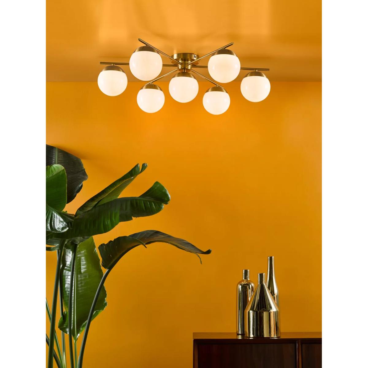 Där Bombazine 7 Semi-Flush Ceiling Light, Brass – image 5