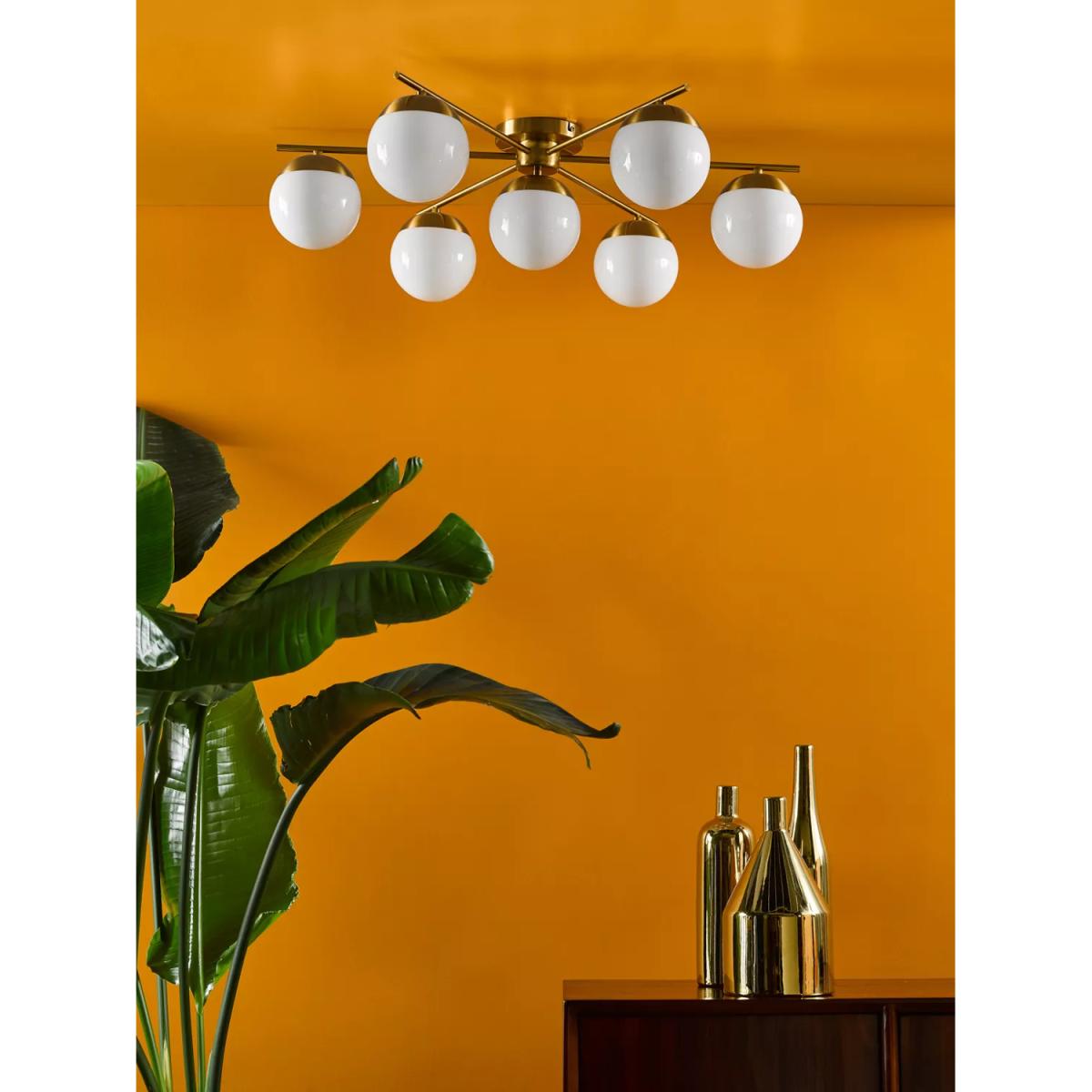 Där Bombazine 7 Semi-Flush Ceiling Light, Brass – image 6