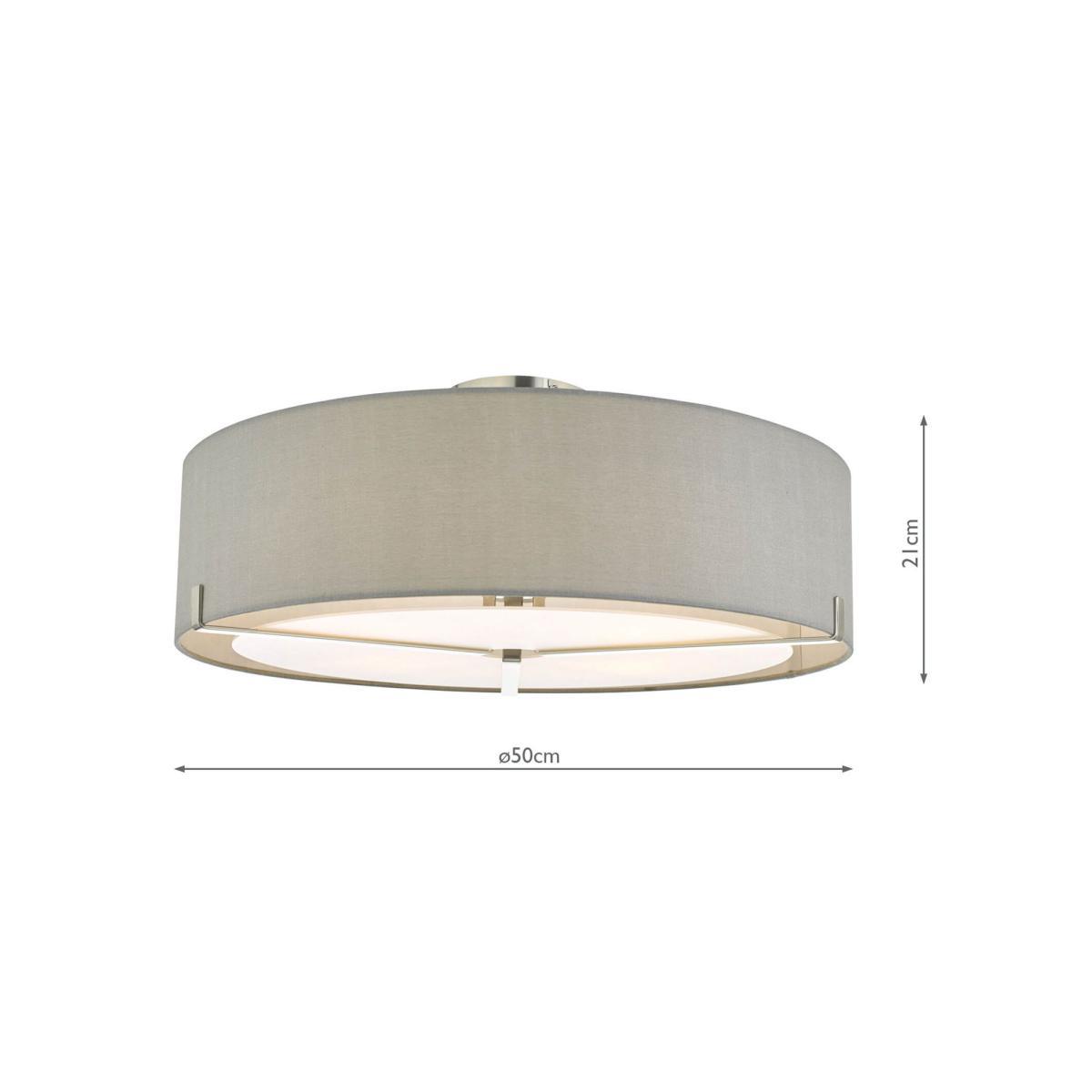 Där Diffuser Semi Flush Ceiling Light, Satin Chrome – image 3