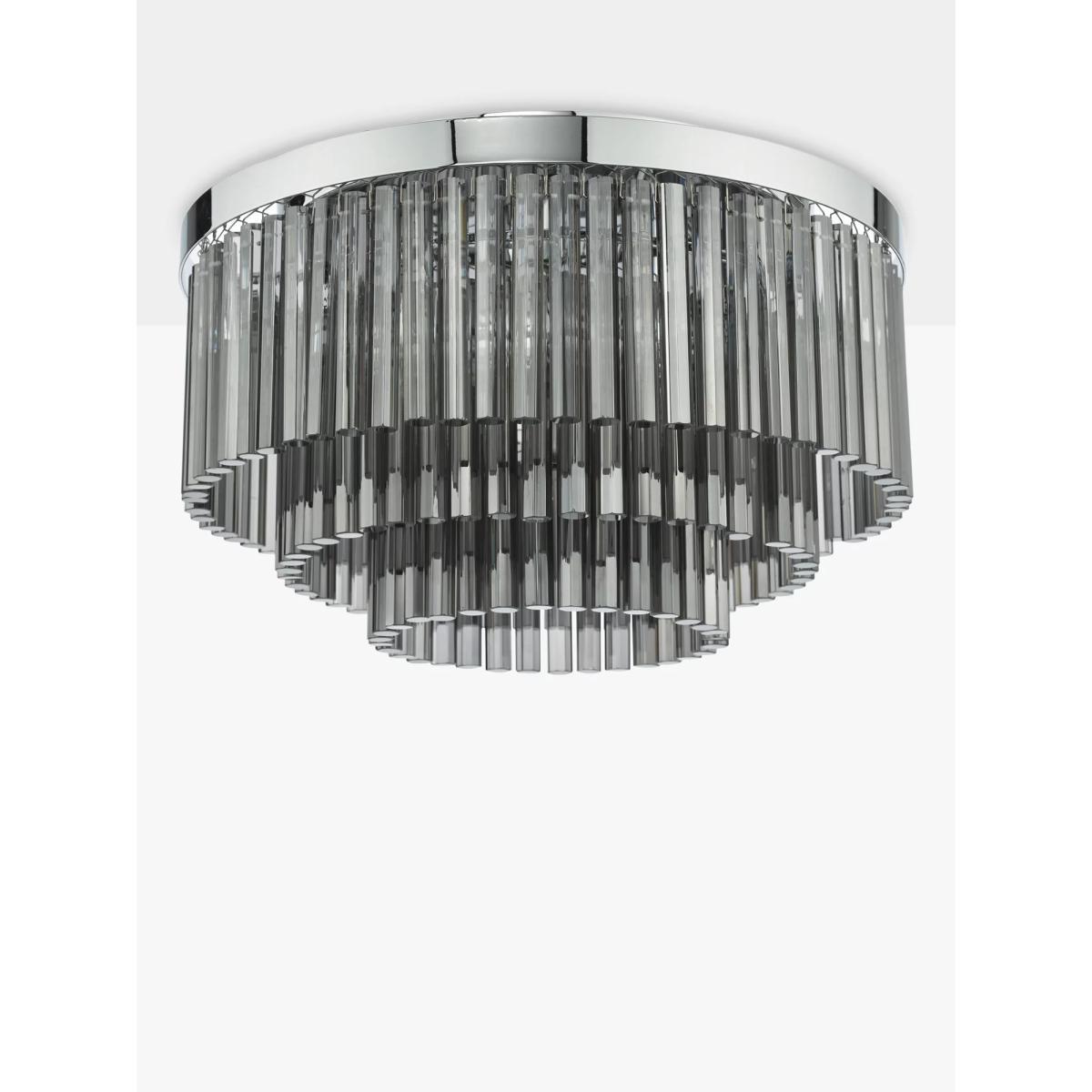 Där Logan Smoked Crystal Flush Ceiling Light – image 2