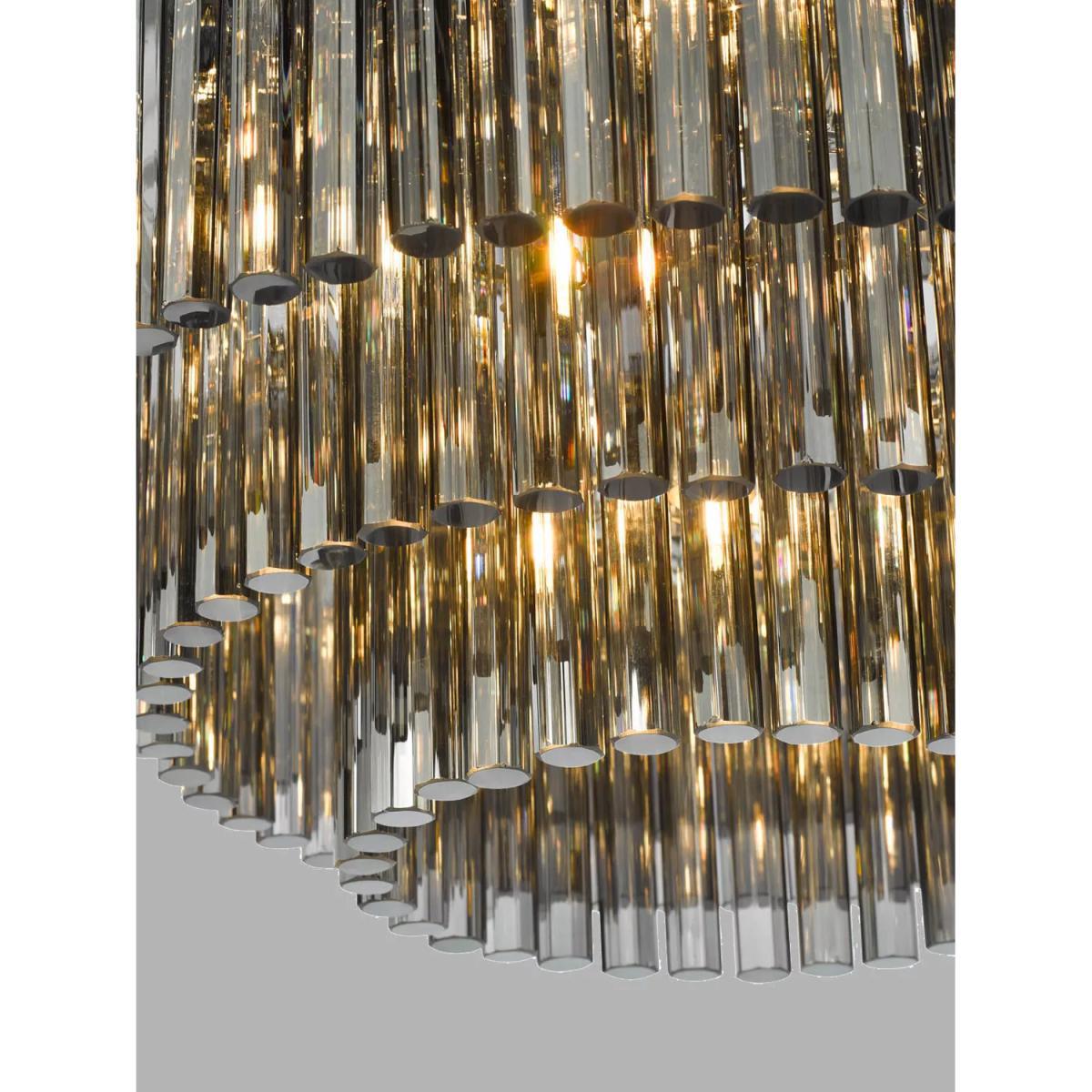 Där Logan Smoked Crystal Flush Ceiling Light – image 3