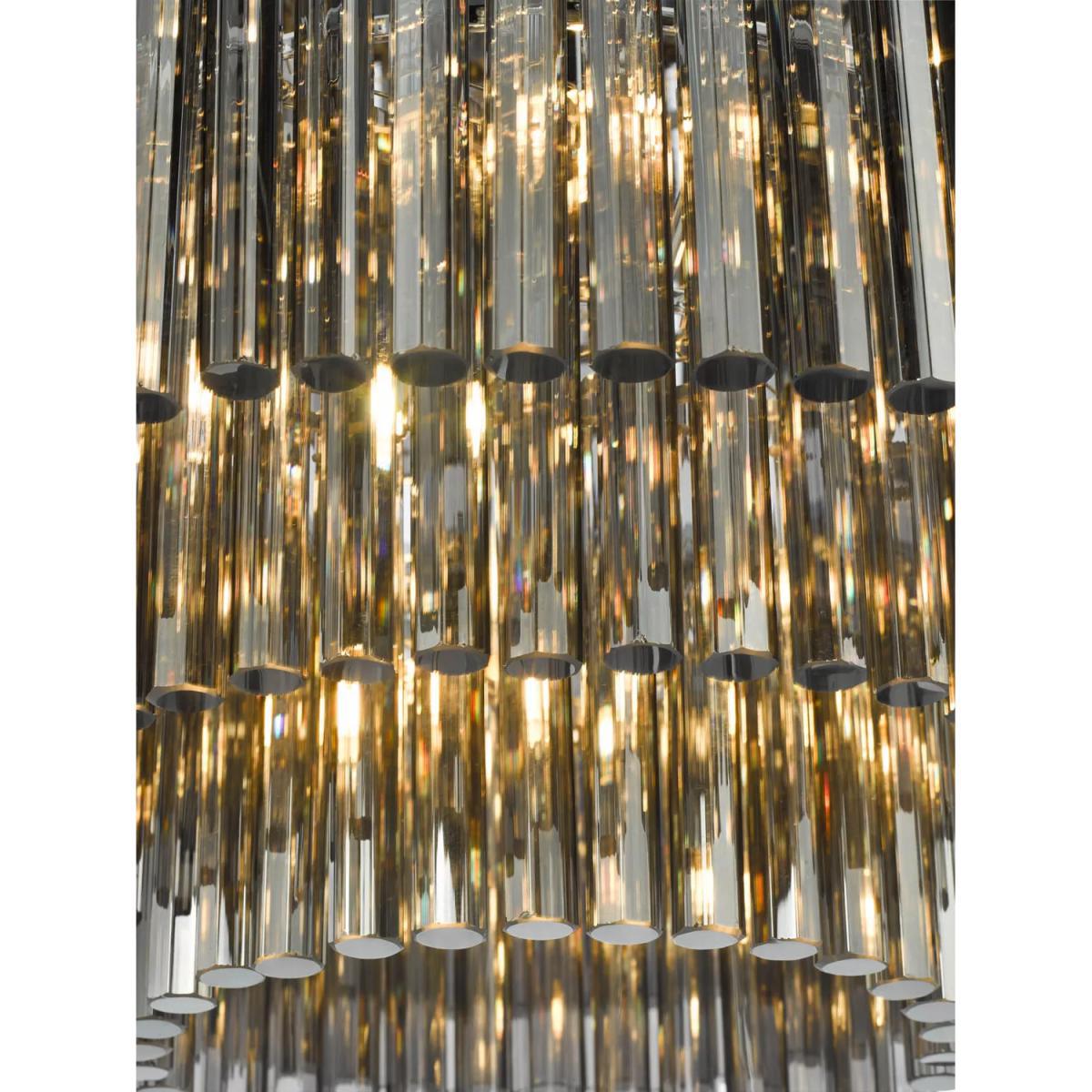 Där Logan Smoked Crystal Flush Ceiling Light – image 4