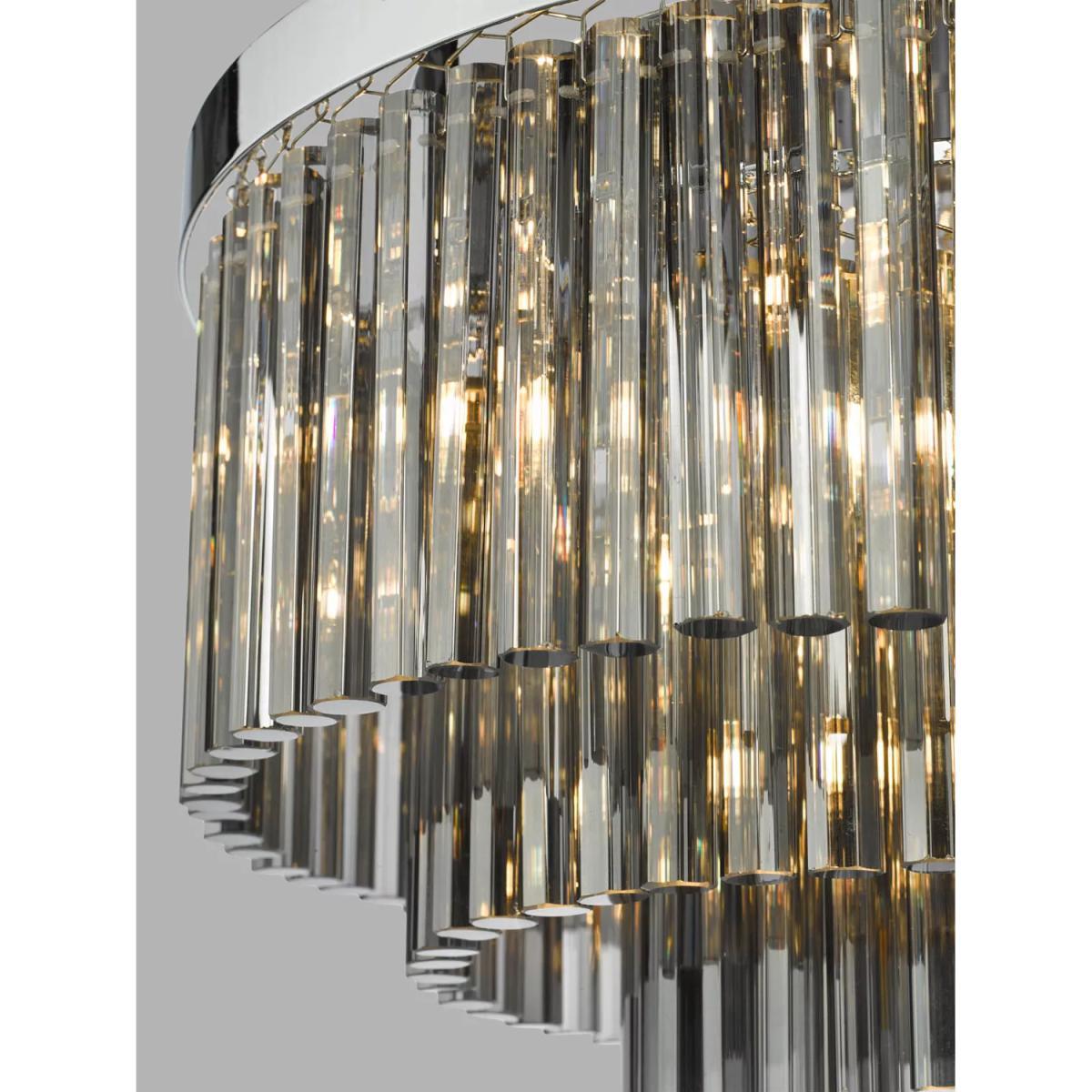Där Logan Smoked Crystal Flush Ceiling Light – image 5