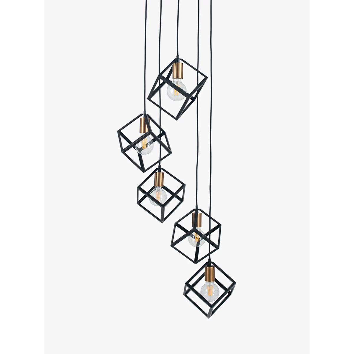 Pacific Lifestyle Alessio 5 Pendant Cluster Ceiling Light, Black – image 2